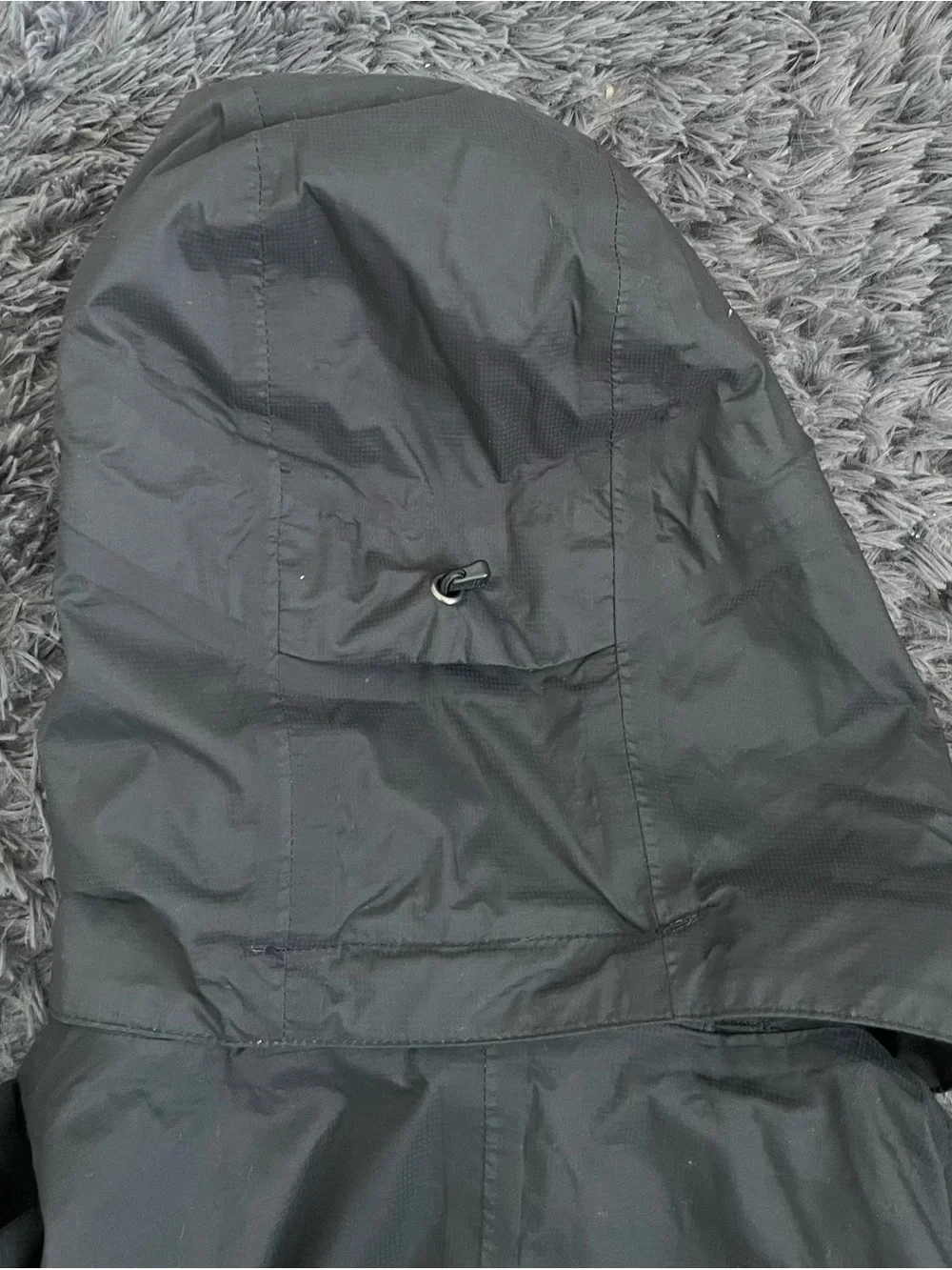 Men Size Large The North Face HyVent Jacket Black Full Zip Hooded Windbreaker